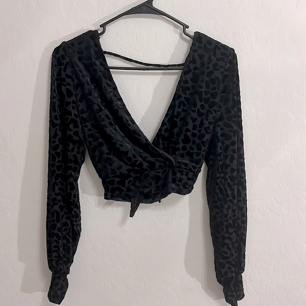 windsor velvet cropped long sleeve